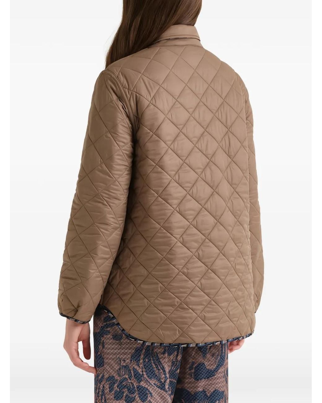 Maliparmi Brown Geometric-Print Reversible Jacket
