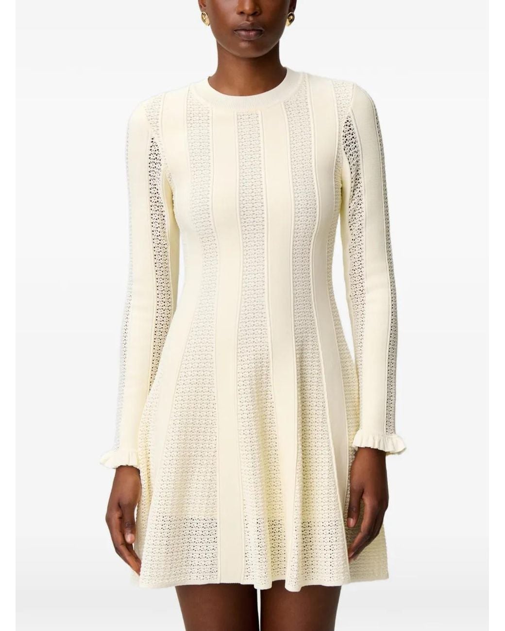 Claudie Pierlot White Short Knitted Skater Dress