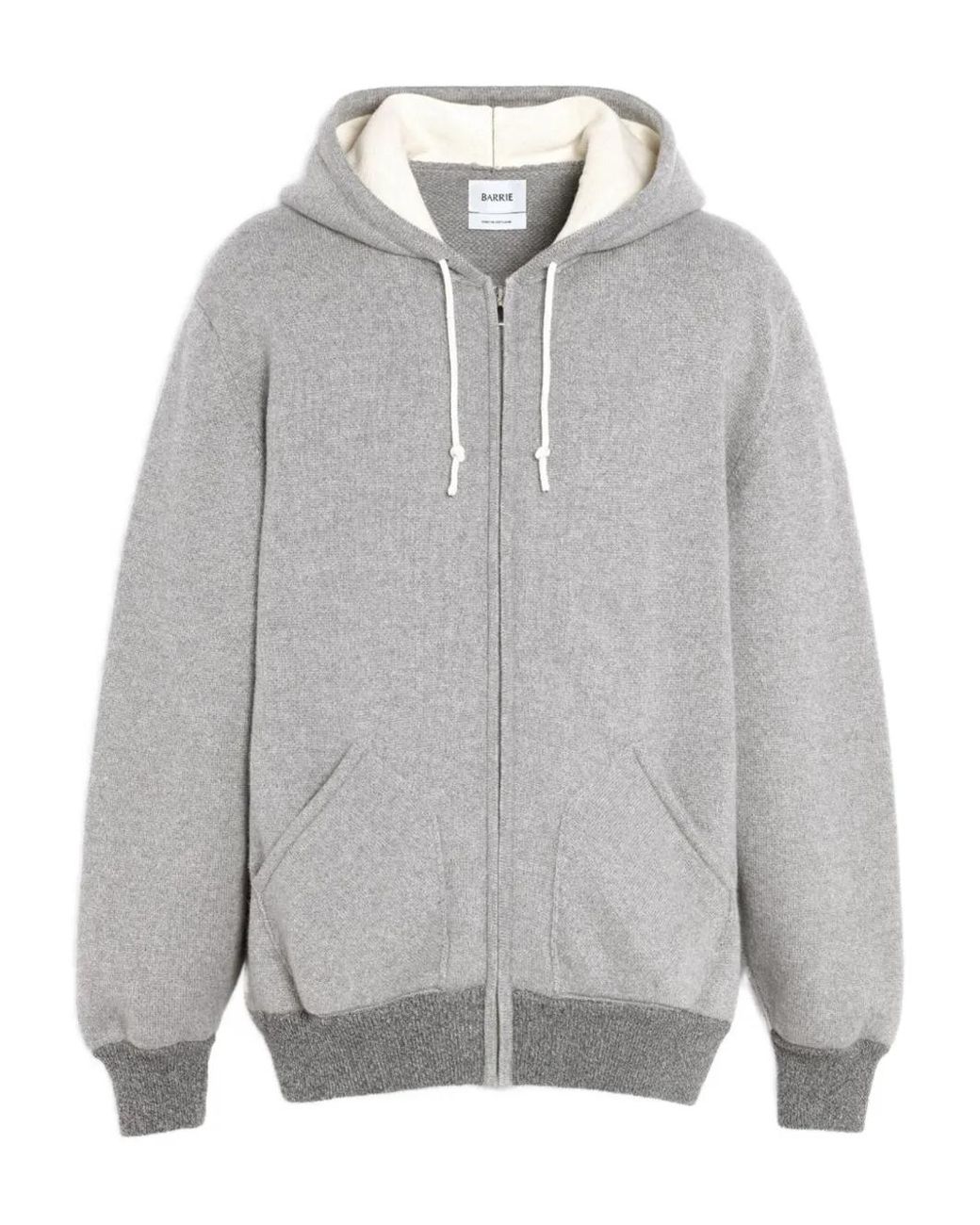 Barrie Gray Hooded Zip-Up Sweater for men