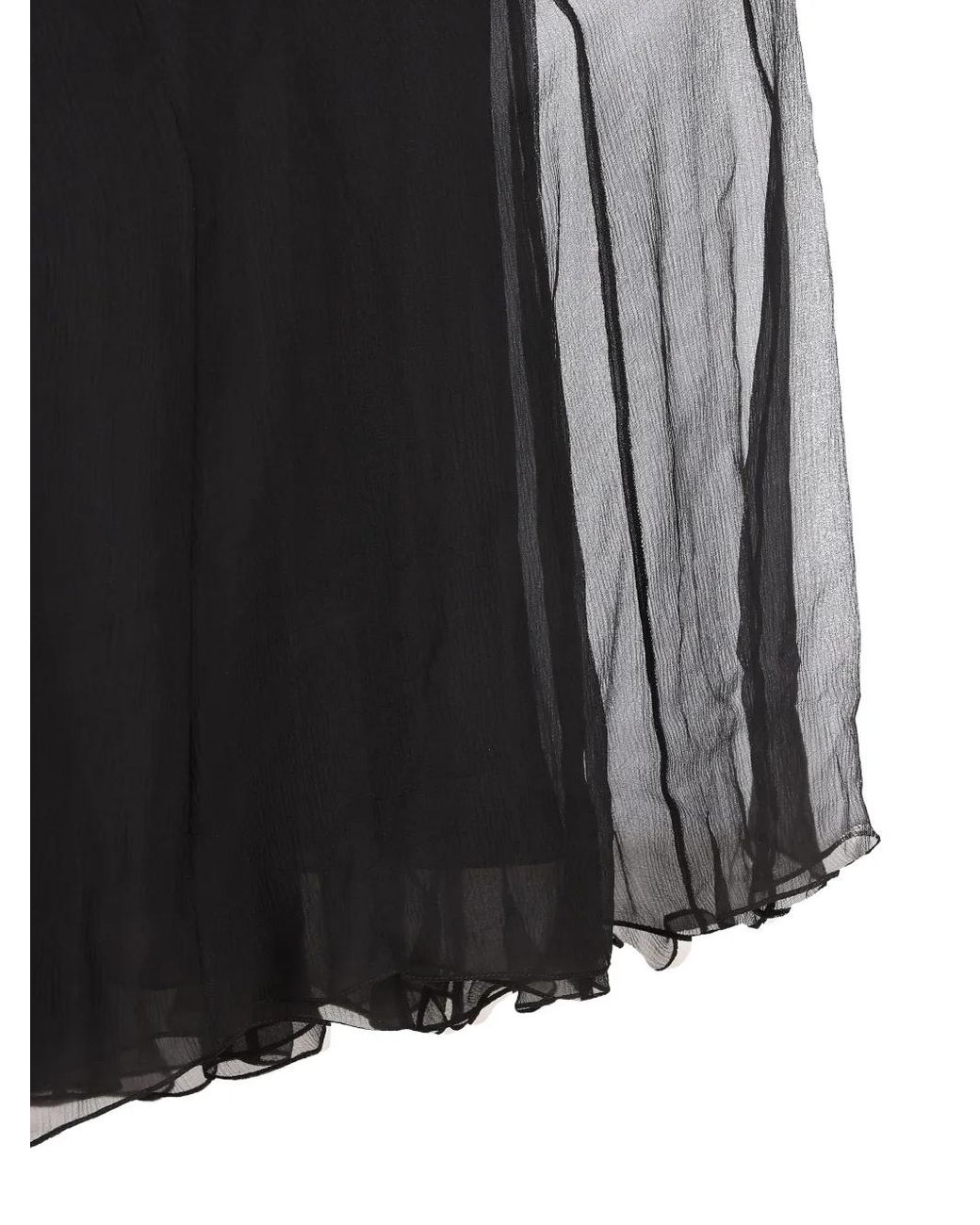 Chloé Black Silk Long Skirt