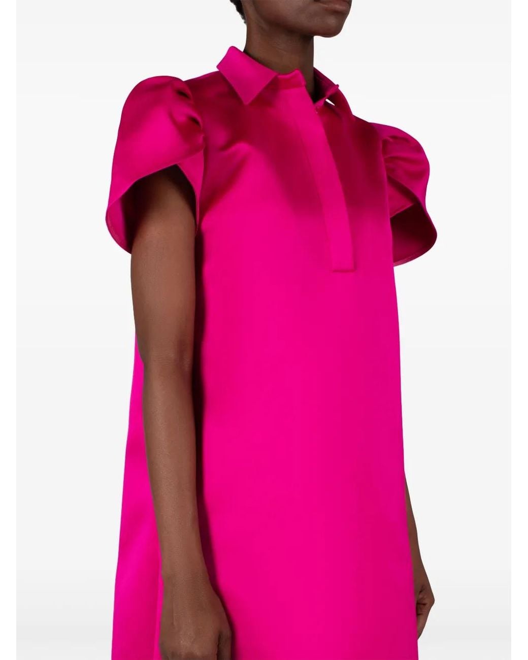 AZ FACTORY Pink Zinnia Ruffled Sleeves Dress