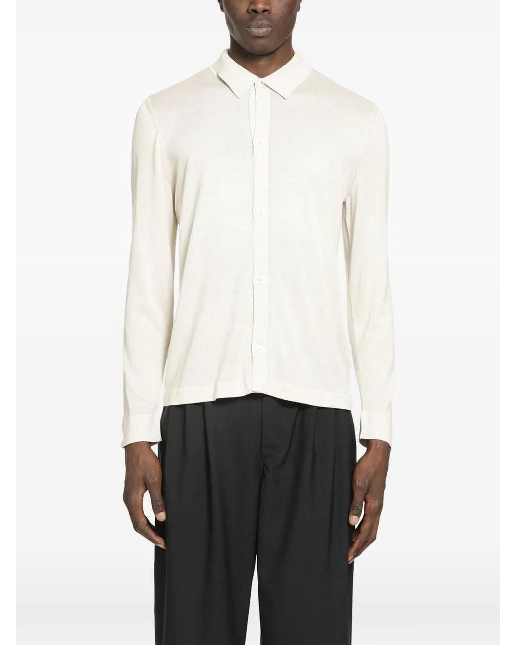 Lardini White Silk Shirt for men
