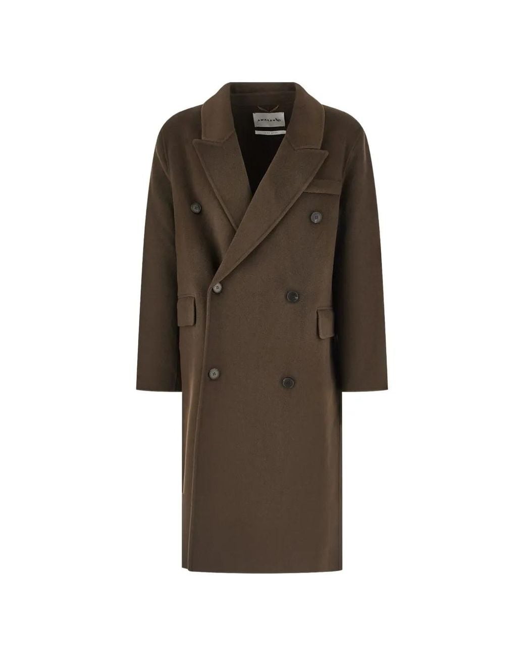 Amaranto Brown Double-Breasted Coat for men