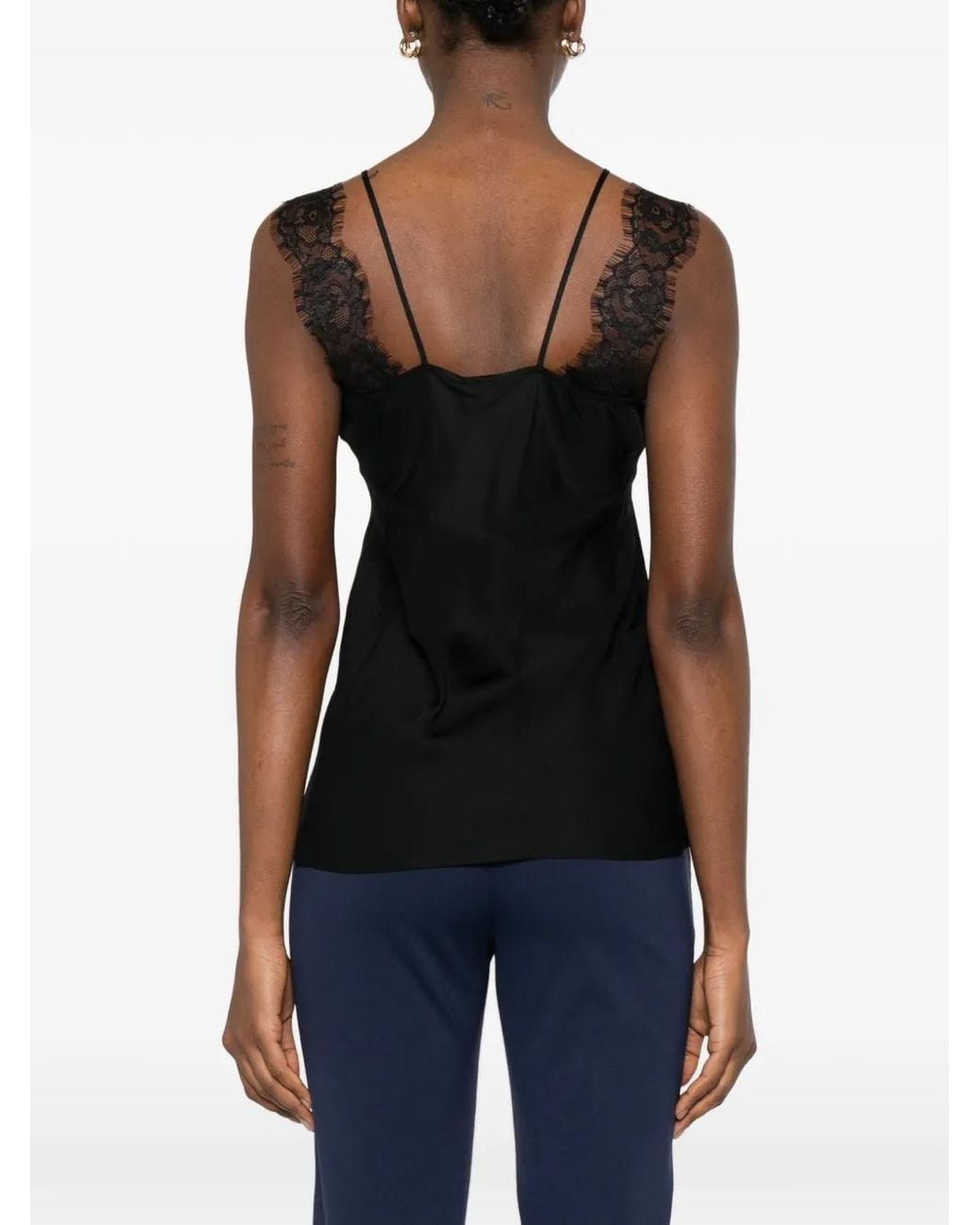 Pinko Top Met Kant in het Black
