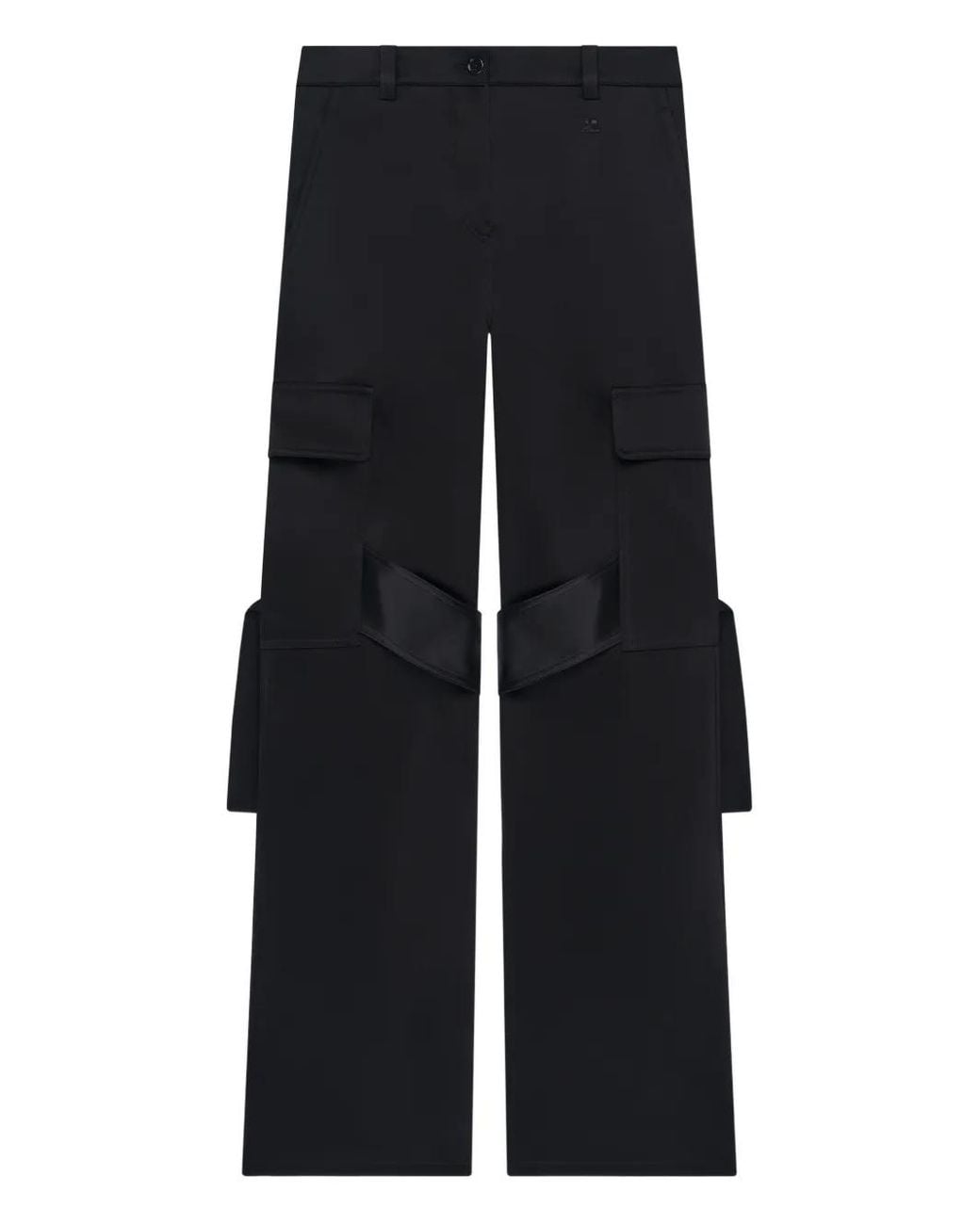 Courreges Blue Utility Chaps Satin Trousers