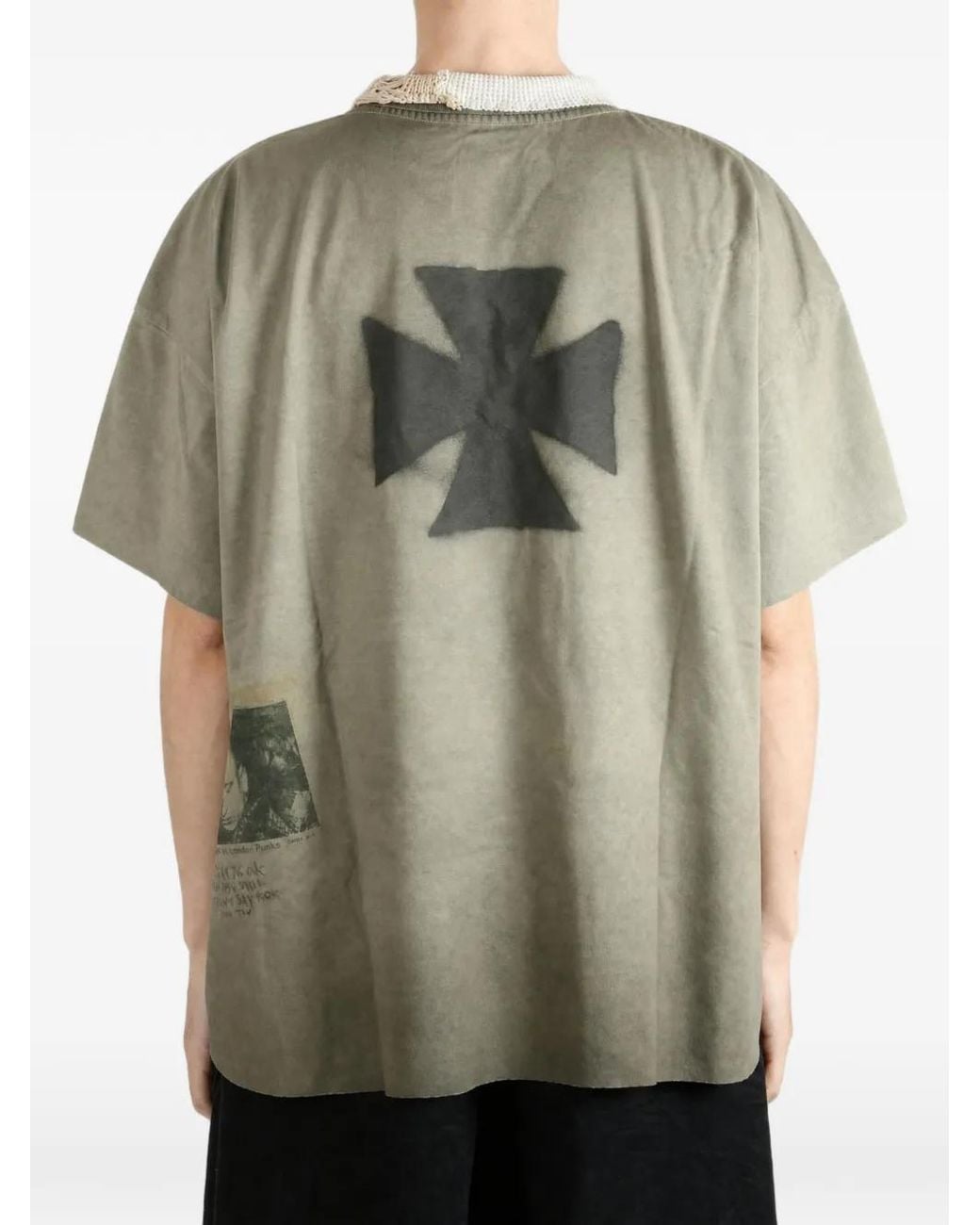 SAITOS Gray See Jane Distressed T-Shirt