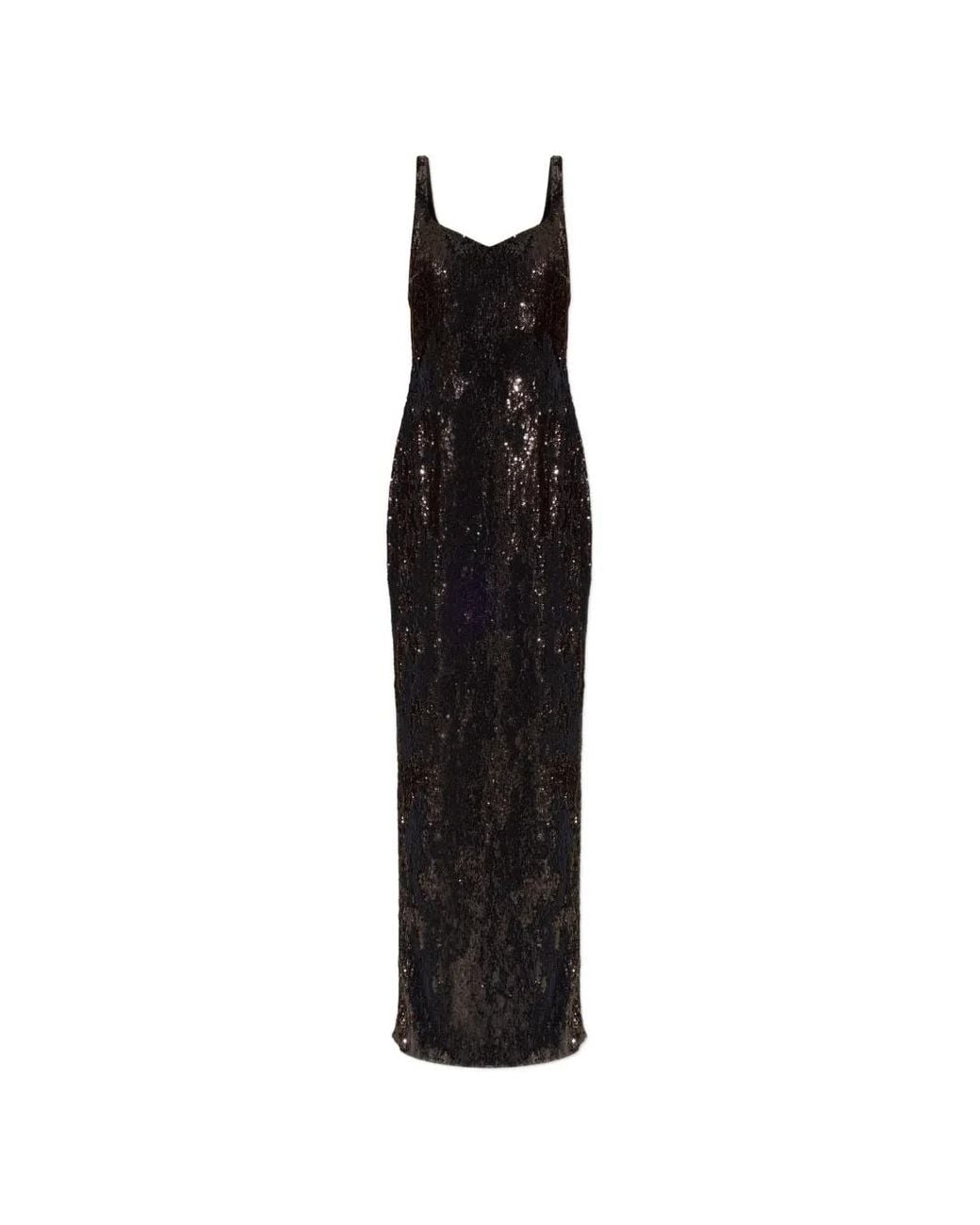 Balmain Black Sequin-Embellished Maxi Dress