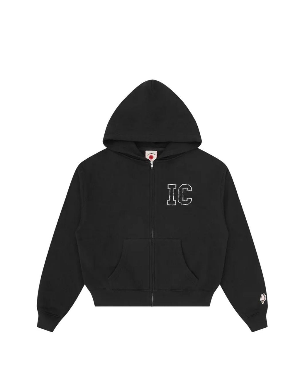 ICECREAM Black Hooded Embellished Sweater