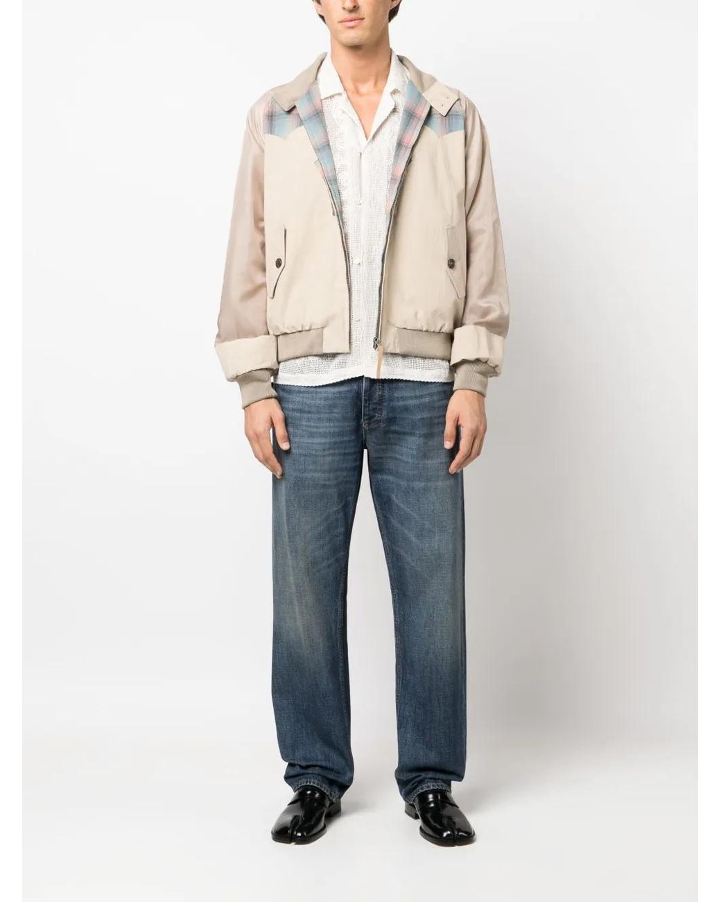 Maison Margiela Natural X Pendleton Yoke-Detail Bomber Jacket for men