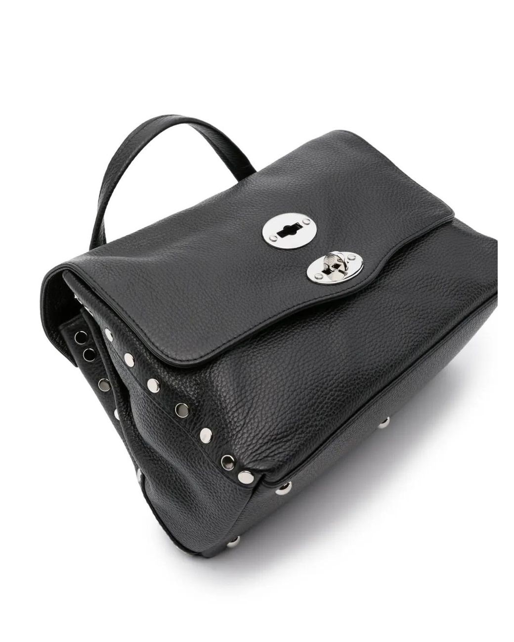 Zanellato Black Small Postina Stud-Embellished Stachel Bag