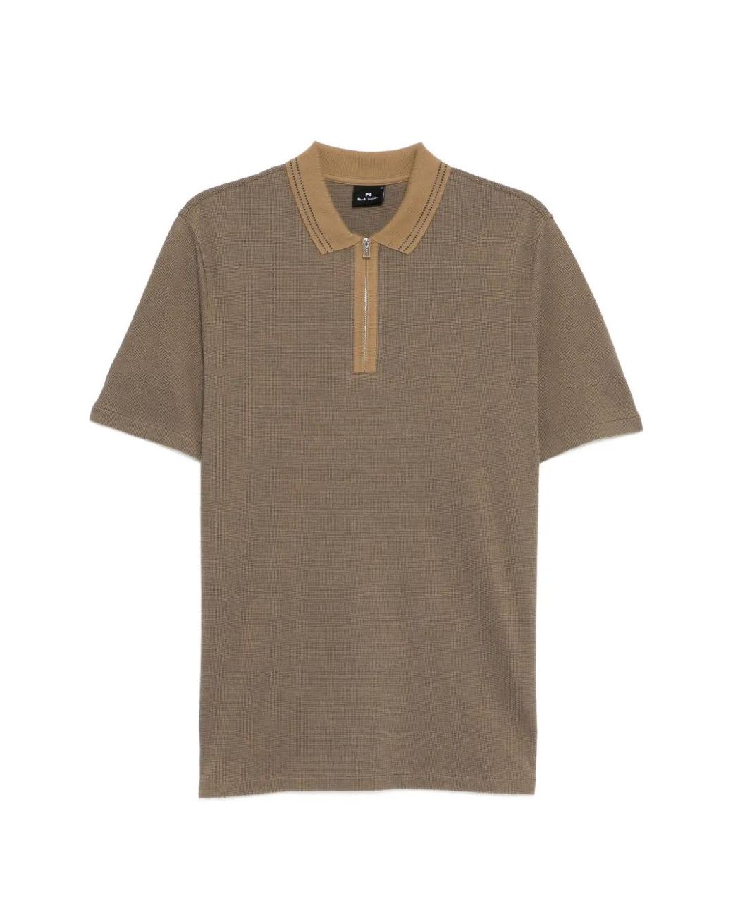 Paul Smith Gray Zipped Polo Shirt for men