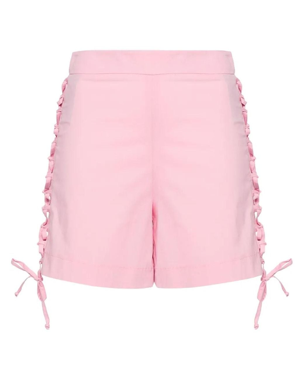 FEDERICA TOSI Pink Lace-Up Poplin Shorts