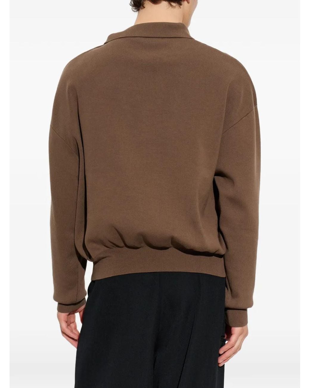 Entire studios Brown Zip-Fastening Long-Sleeve Polo Shirt for men