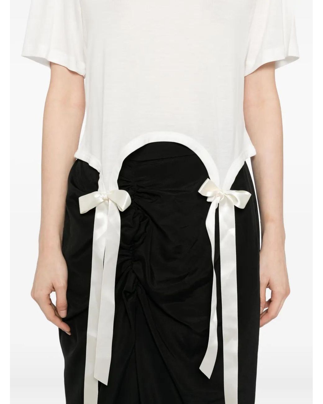 Simone Rocha White Bow Tail Easy T-Shirt