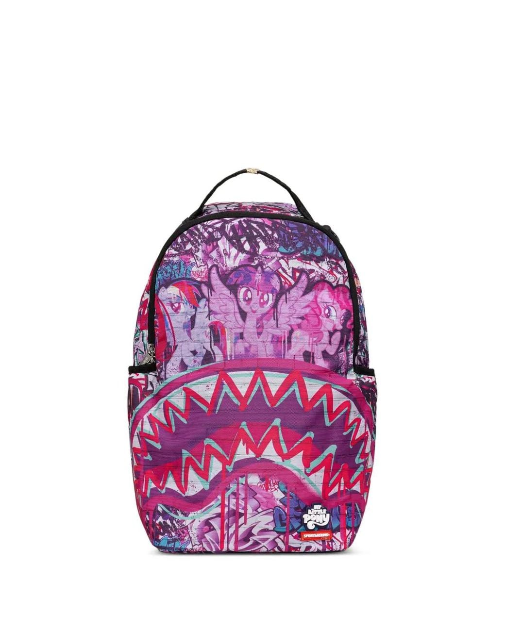 Sprayground Pink X My Little Pony Shark Mouth Graffiti-Print Backpack