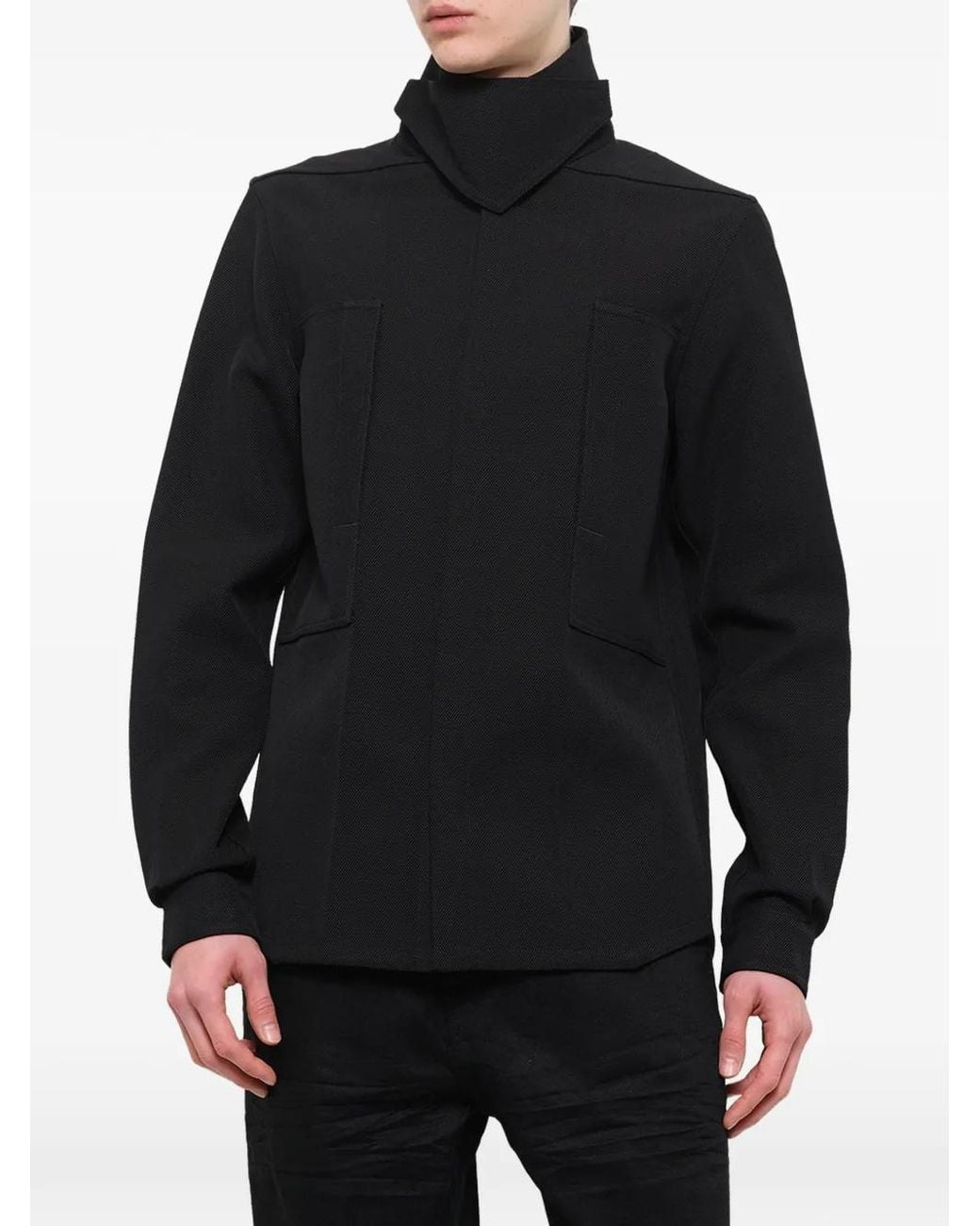 Rick Owens Black Tower Wool Shirt for men