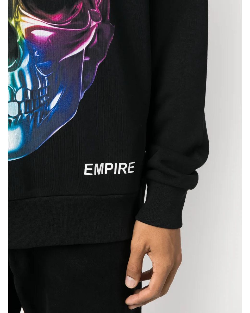 Philipp Plein Black Chrome Skull-Print Sweatshirt for men