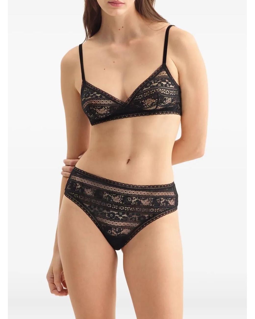 Eres Black Intriguée Lace Triangle Bra