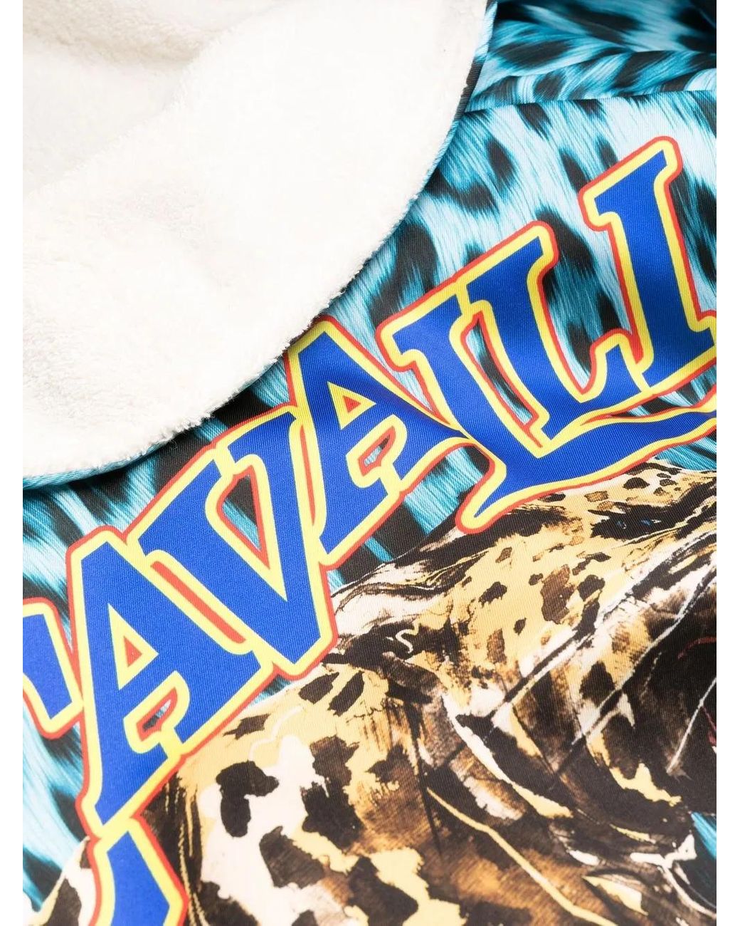 Roberto Cavalli Blue Leopard-Print Robe for men