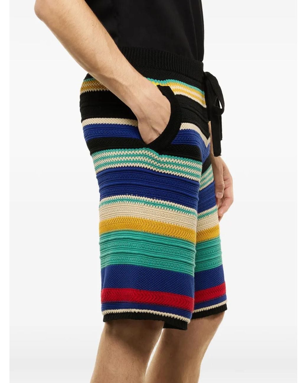 Short En Maille À Rayures Laneus pour homme en coloris Blue