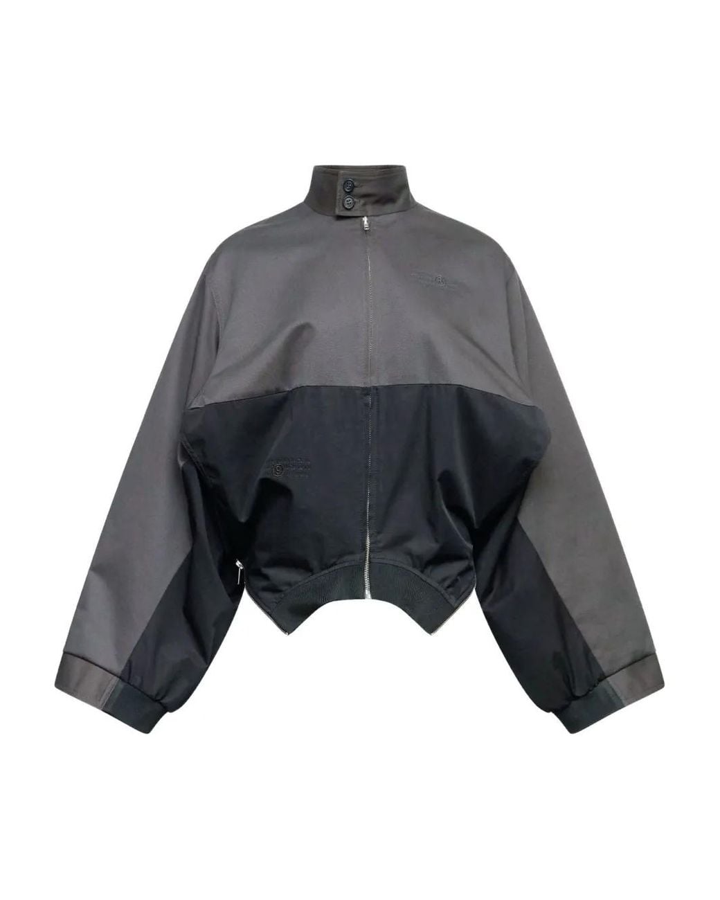 MM6 by Maison Margiela Gray Mirrored Two-Tone Zip Jacket