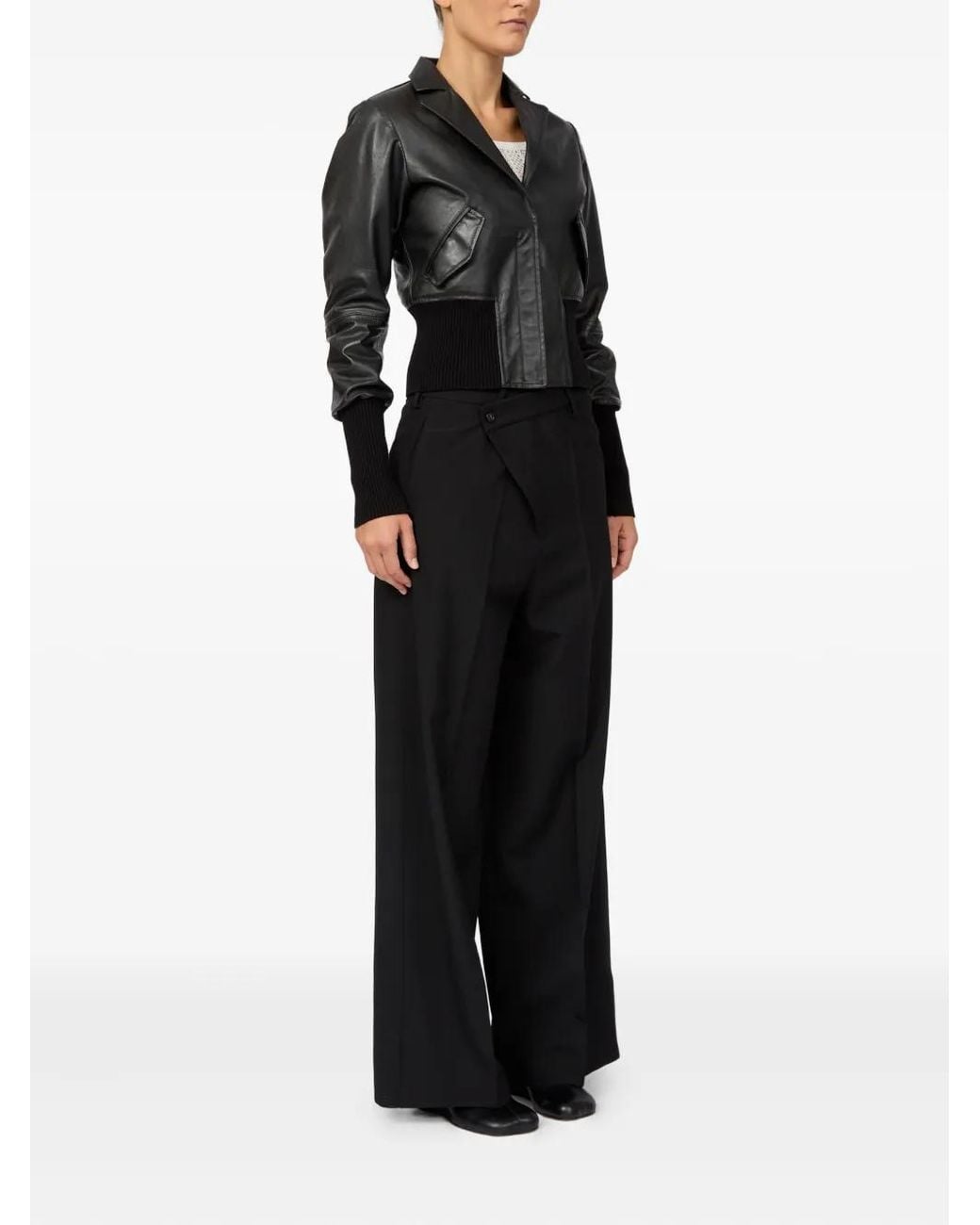 MM6 by Maison Margiela Black Leather Jacket