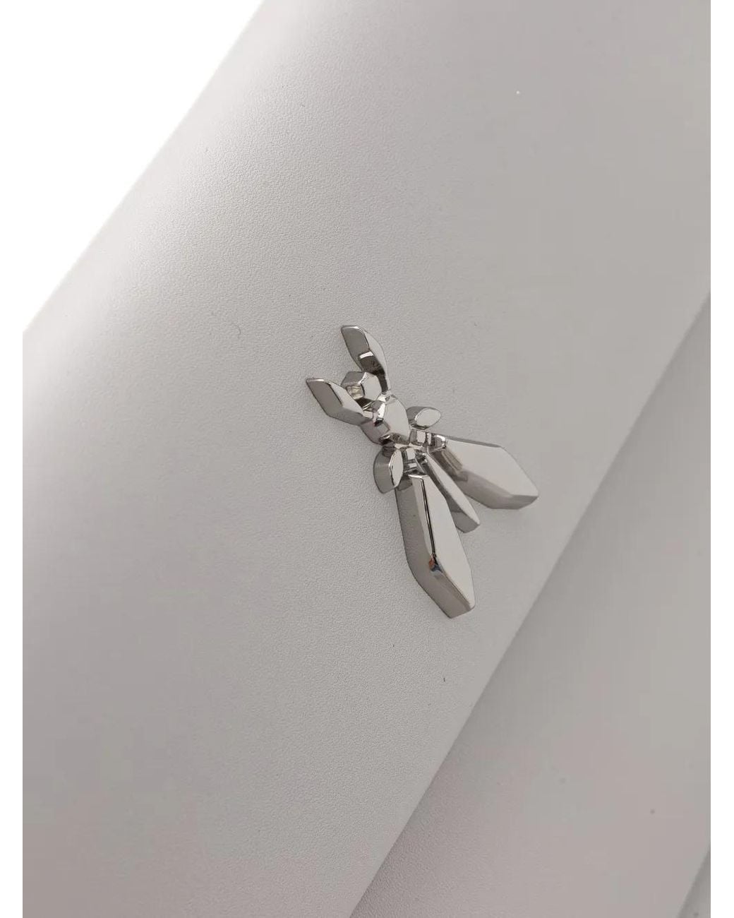 Patrizia Pepe Gray Fly-Plaque Chain-Strap Clutch Bag