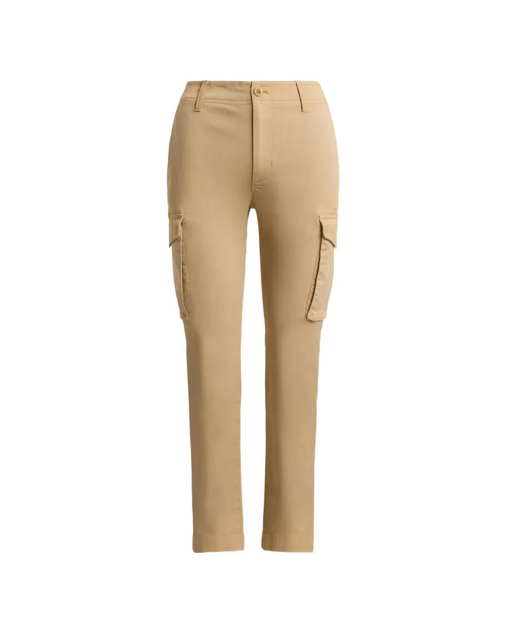 Ralph Lauren Natural Pantalon Chino Crop À Poches Cargo