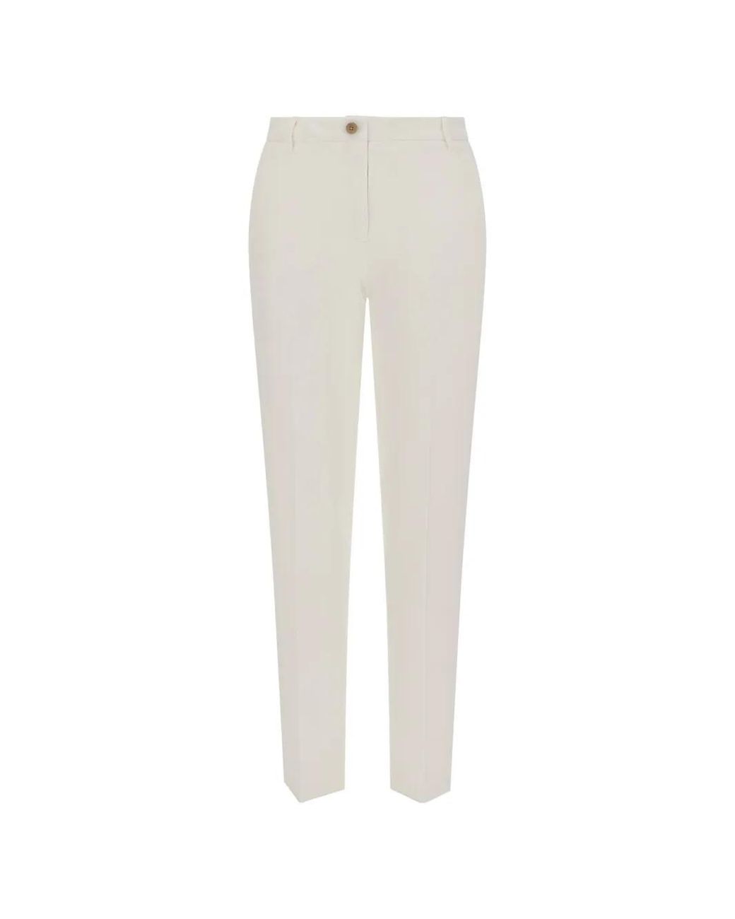 Briglia 1949 White Pressed-Crease Tailored Trousers