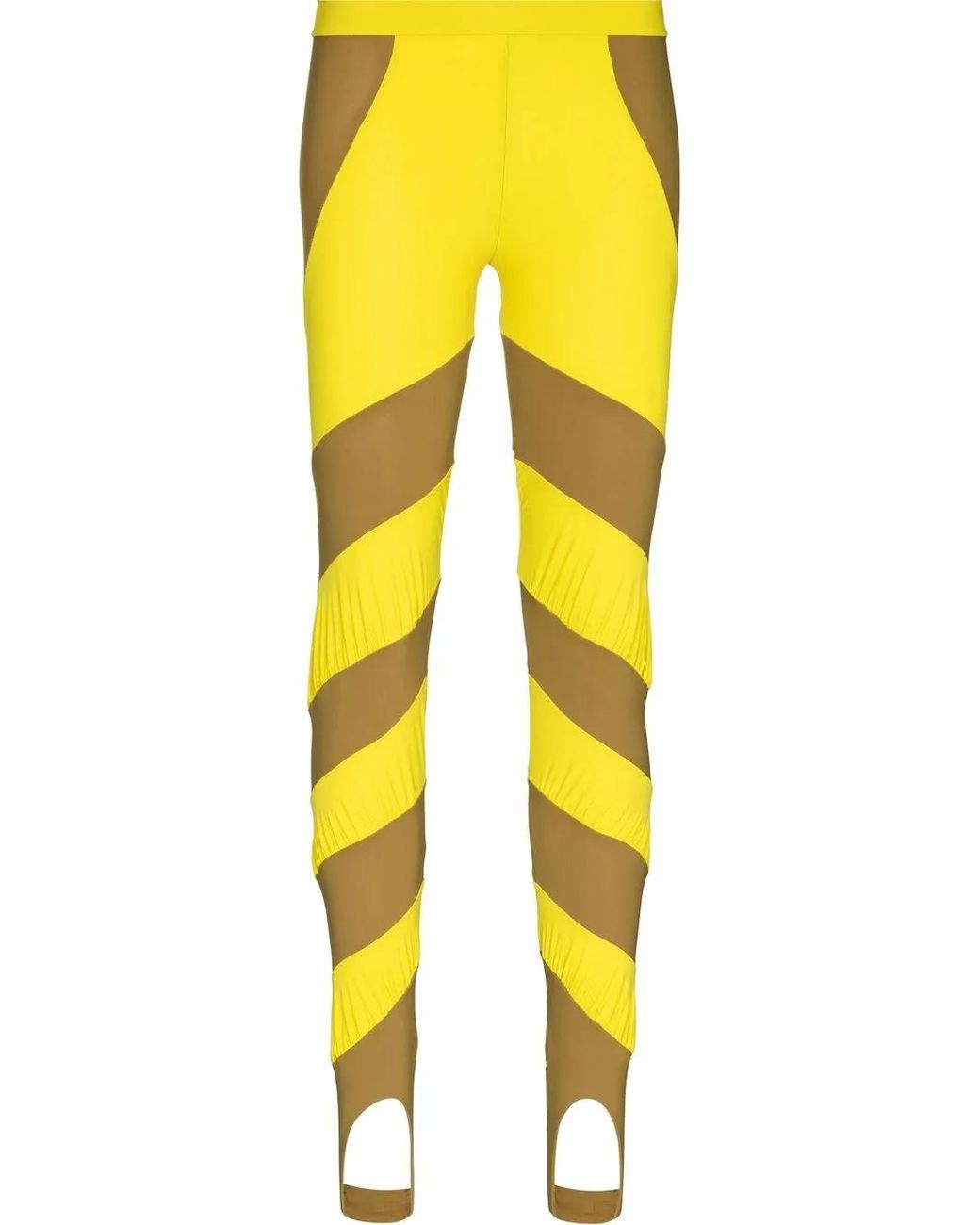 PAULA CANOVAS DEL VAS Yellow Striped Two-Tone Leggings