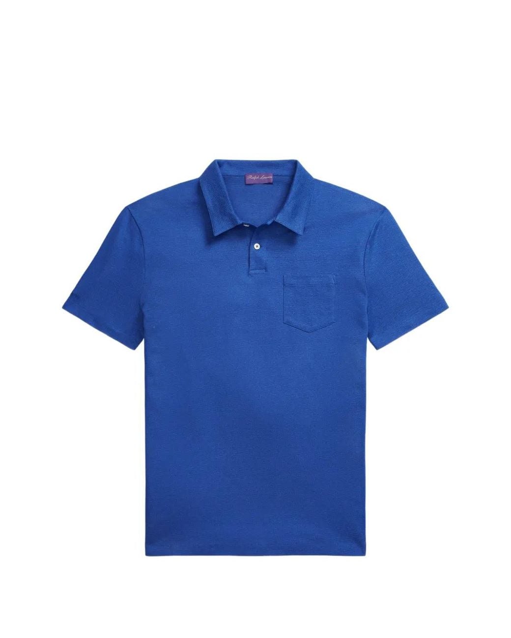 Ralph Lauren Blue Chest-Pocket Short-Sleeve Polo Shirt for men