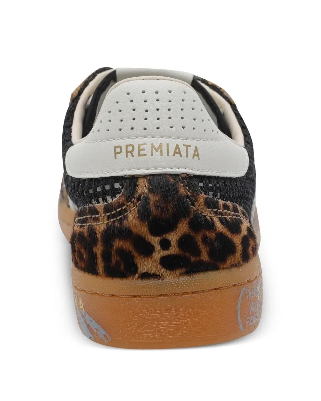 Premiata Black Animal-Print Lace-Up Sneakers