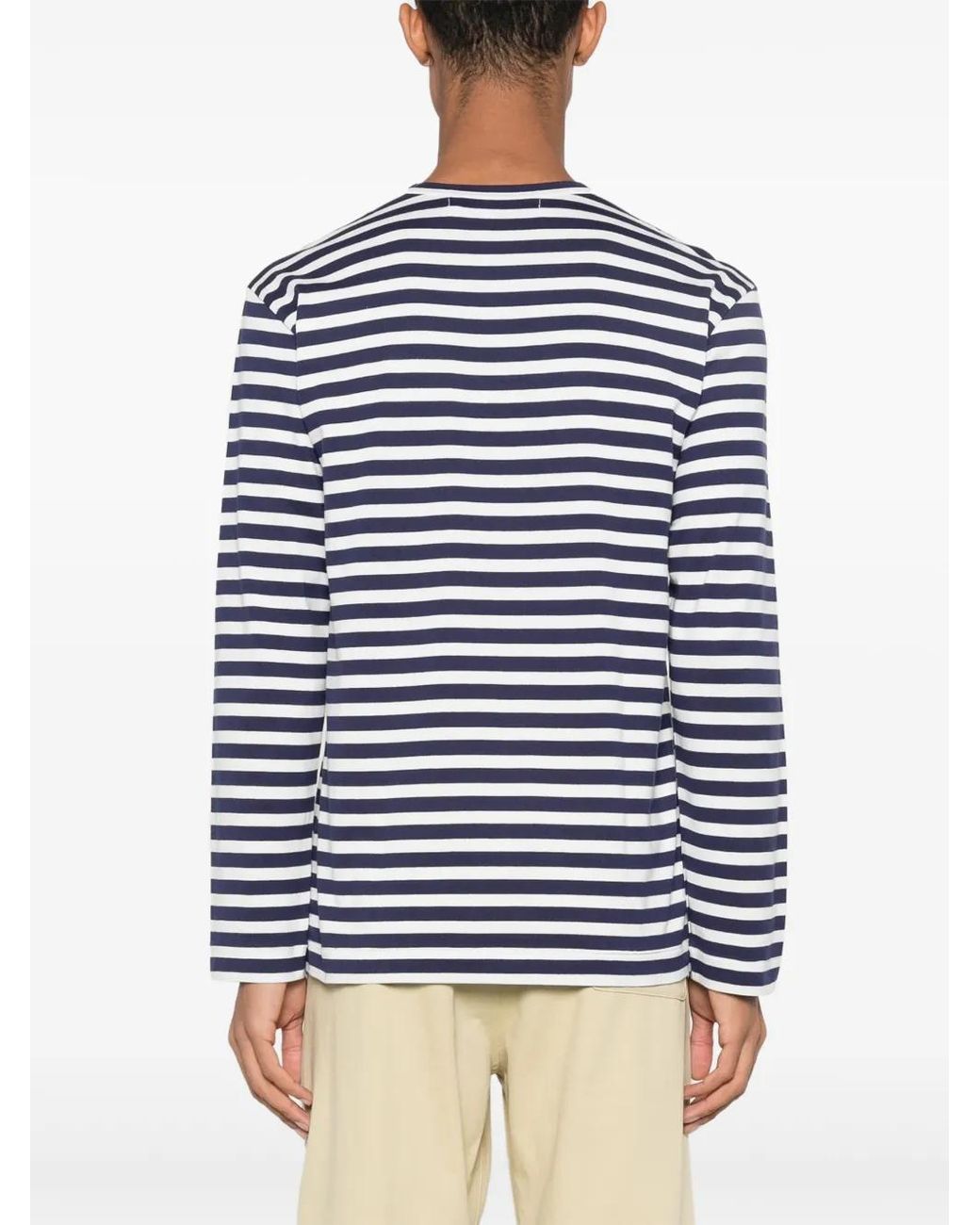 COMME DES GARÇONS PLAY Blue Striped T-Shirt for men