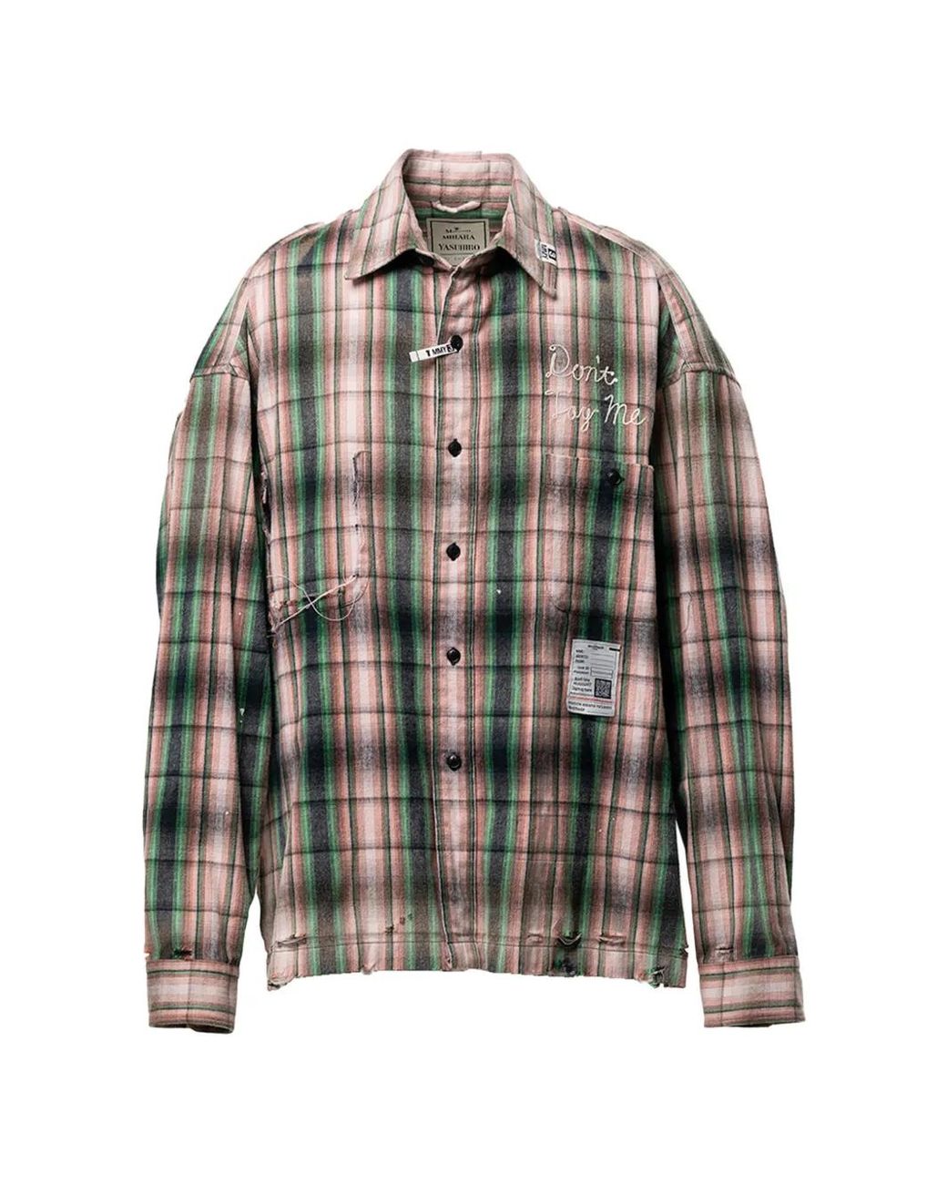Maison Mihara Yasuhiro Gray Check Shirt for men