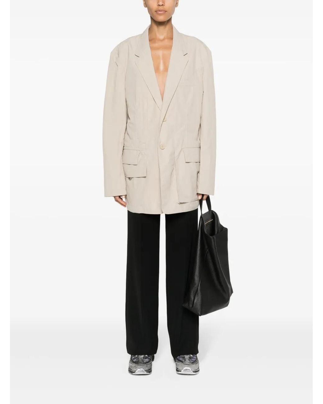 Y-3 Natural Cr Nyl Single-Breasted Blazer