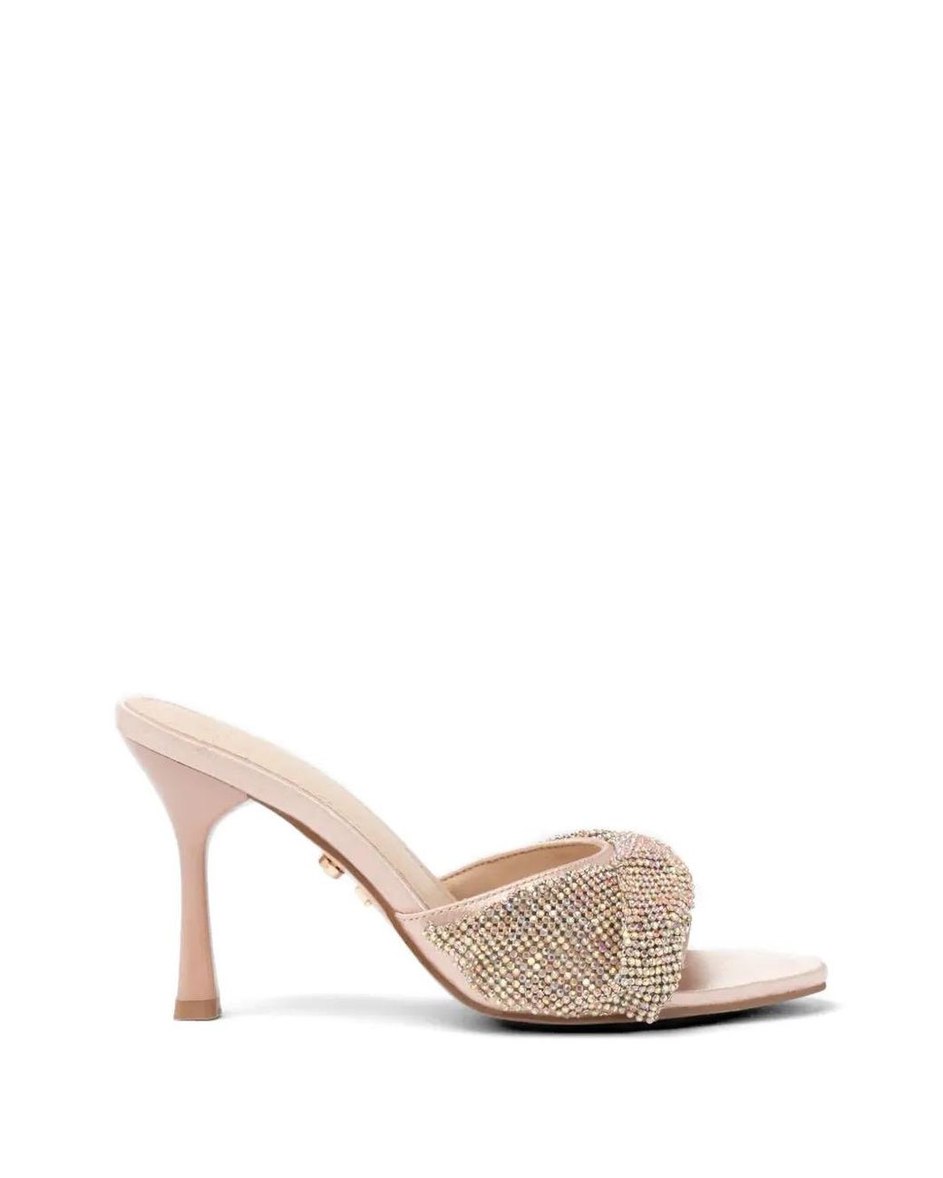 Twentyfourhaitch White Canberra Rhinestone-Embellished Mules
