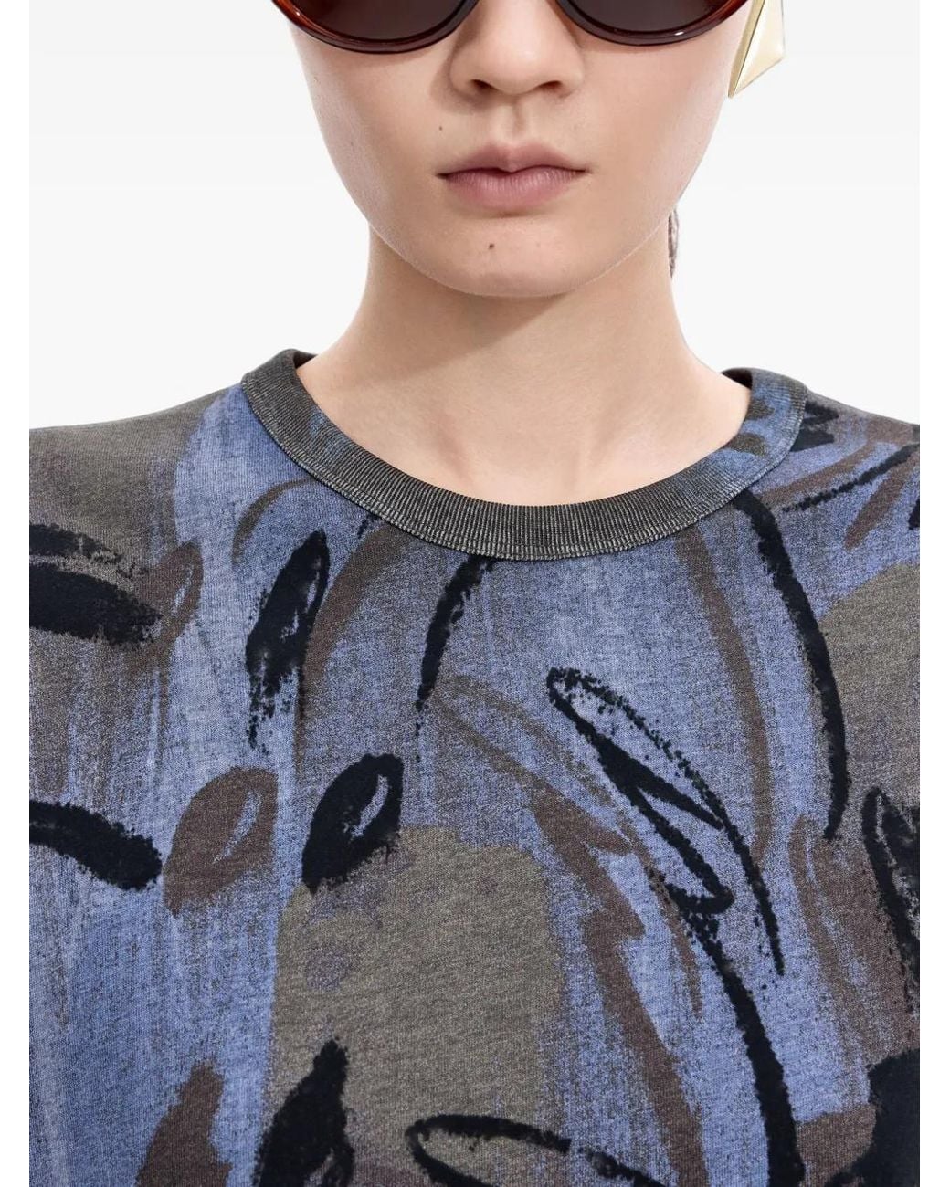 JNBY Blue Rose-Print T-Shirt