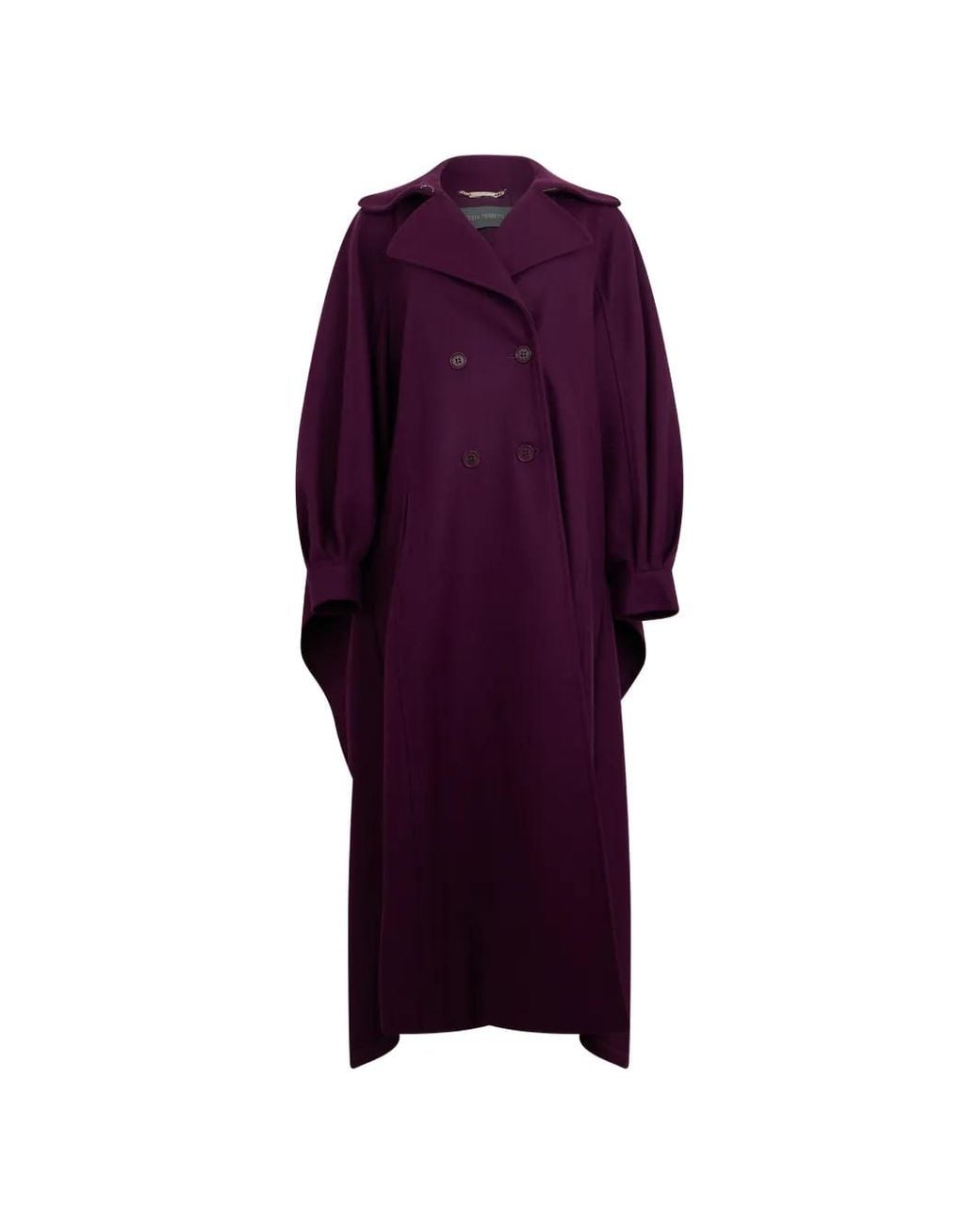 Alberta Ferretti Purple Wide-Sleeve Double-Breasted Coat