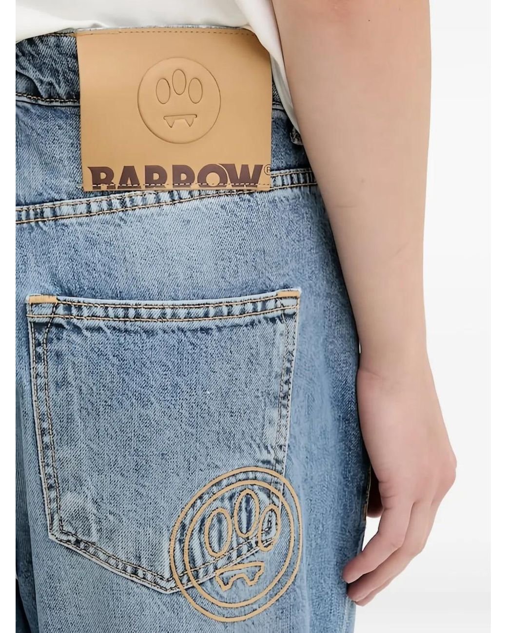Barrow Green Cotton Jeans for men