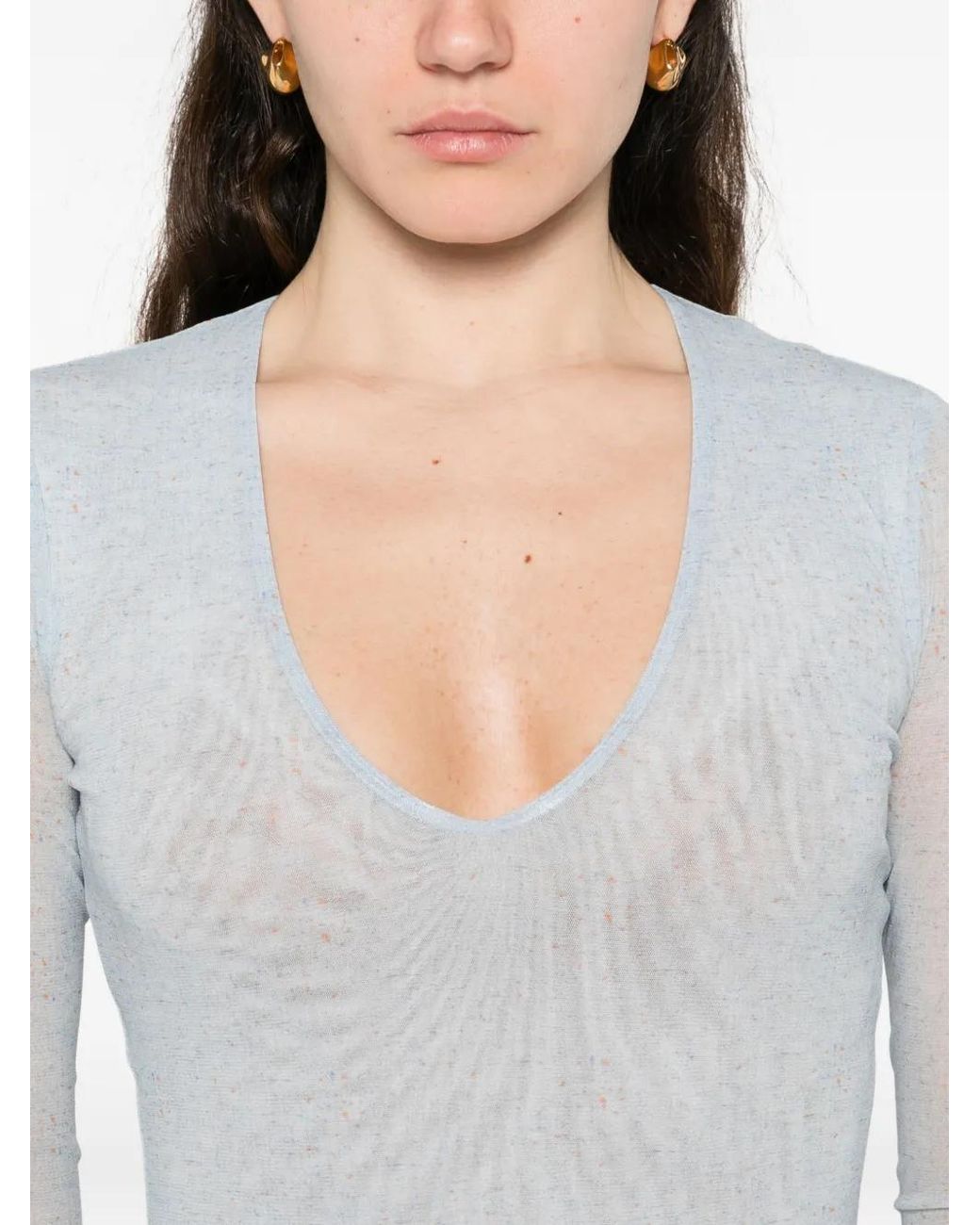 Alberta Ferretti White Long-Sleeve Body