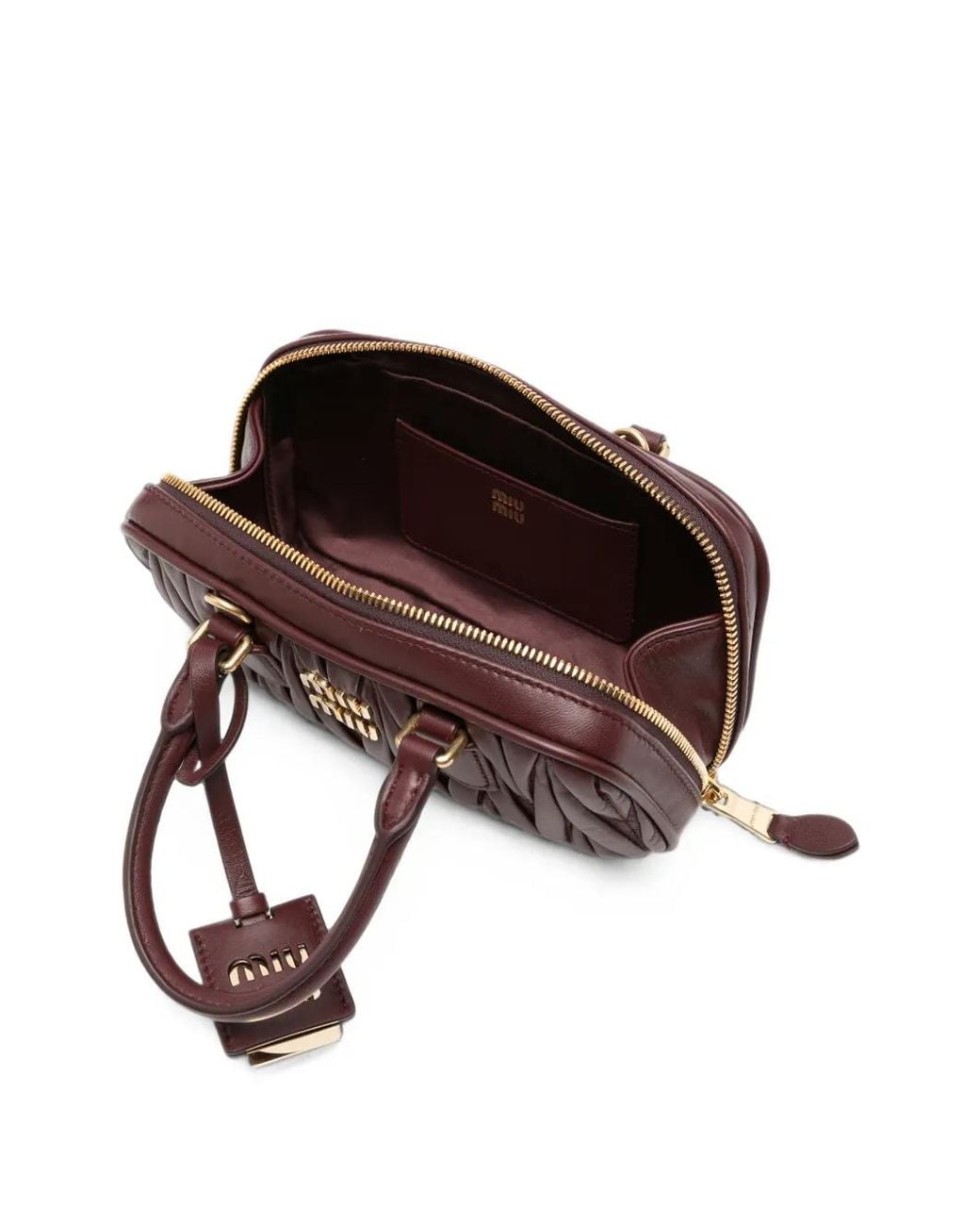 Miu Miu Brown Arcadie Matelassé Nappa Leather Mini-Bag