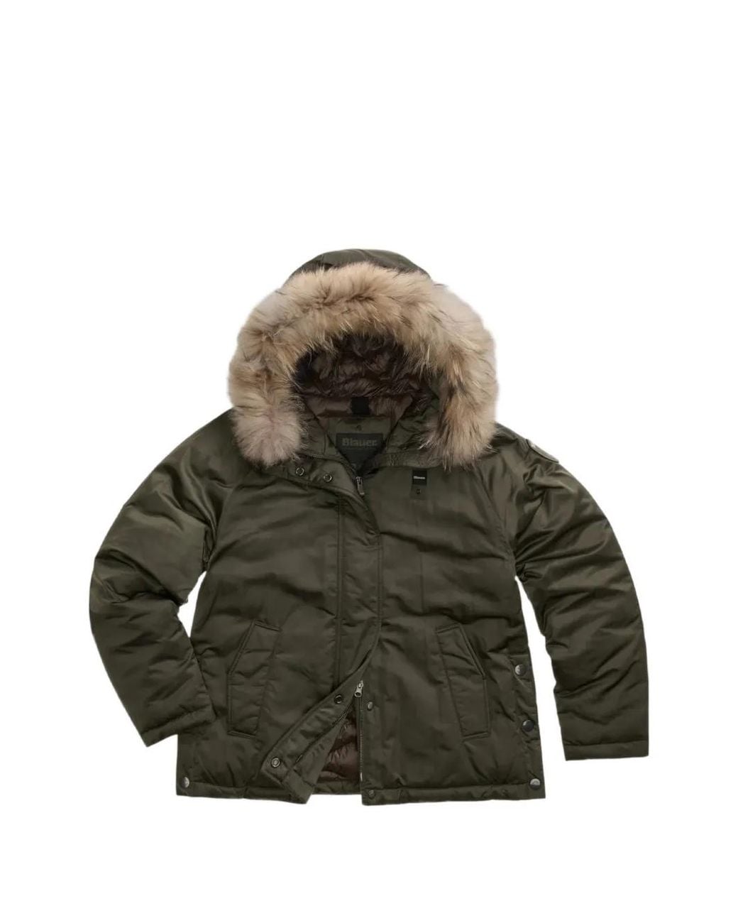 Blauer Green Glenvale Fur-Trim Hooded Jacket