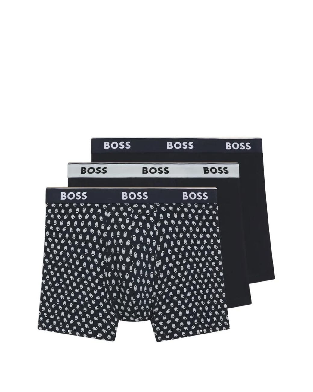 Boss Blue Logo-Waistband Boxers (Set Of Three) for men