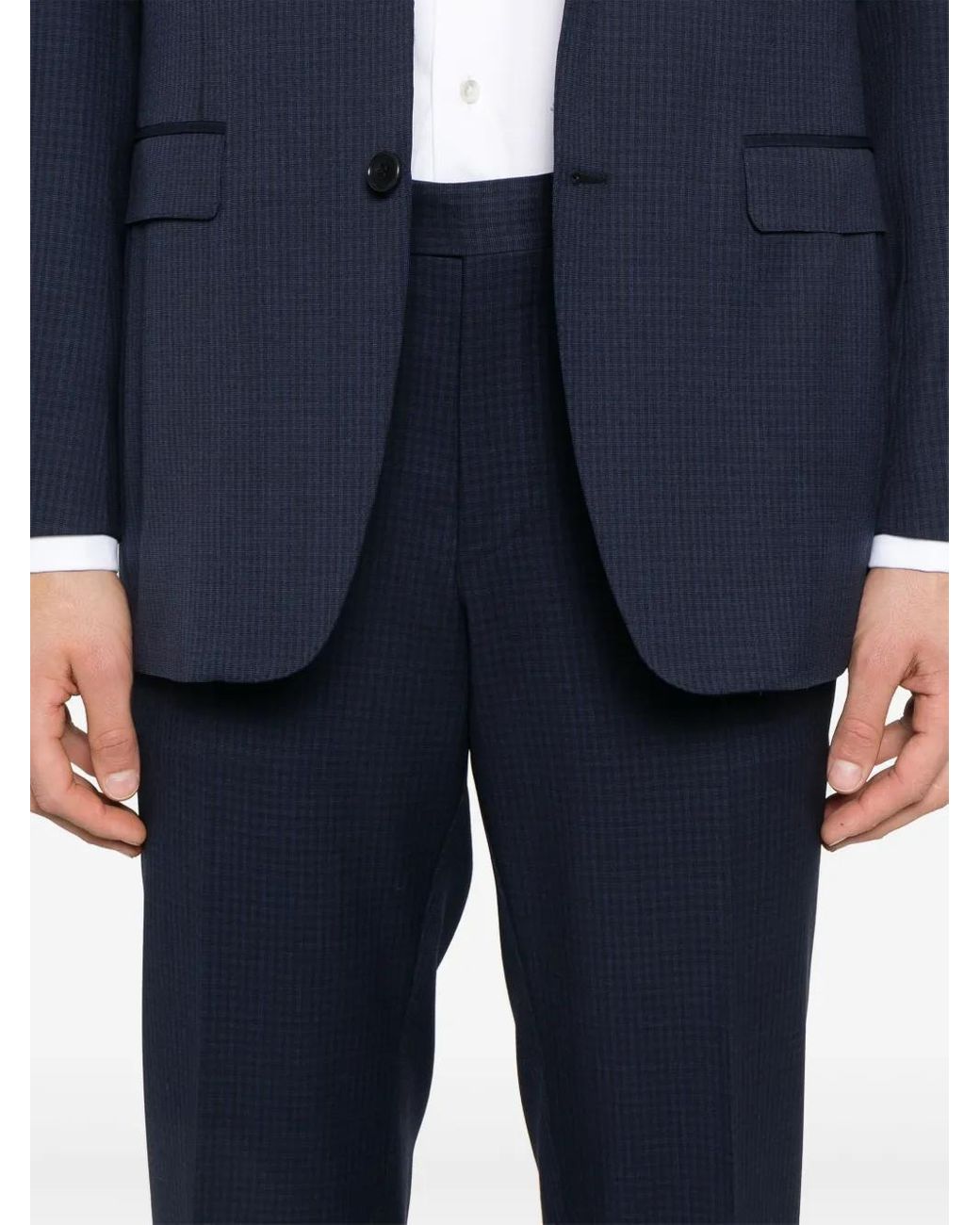 Canali Blue Checked Suit for men