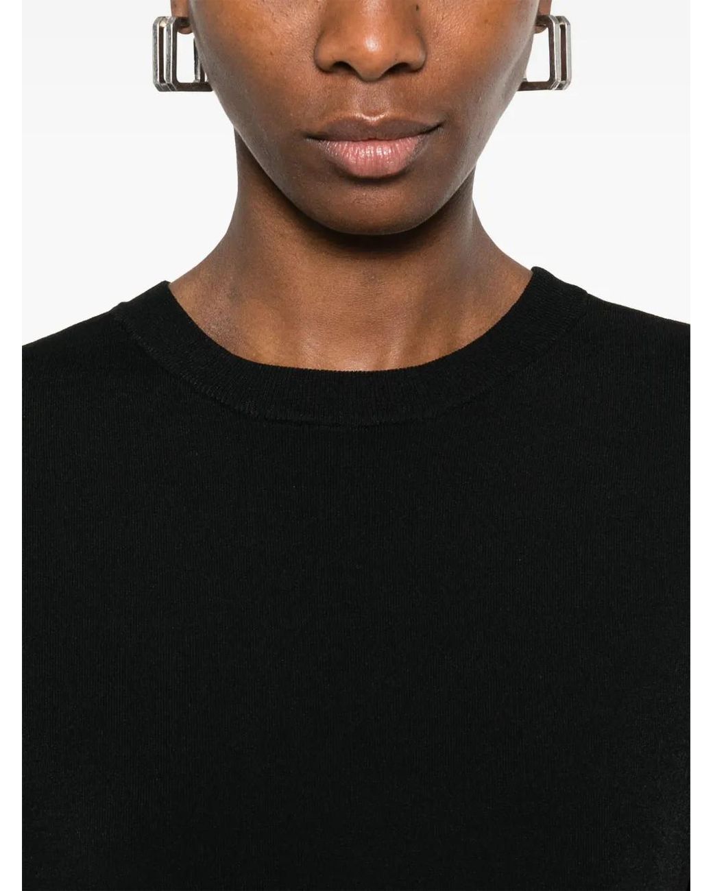 Yves Salomon Black Cropped T-Shirt