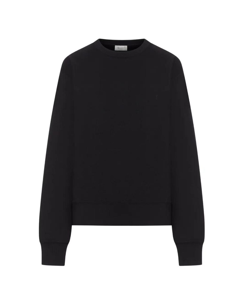 Saint Laurent Black Logo-Embroidered Sweatshirt