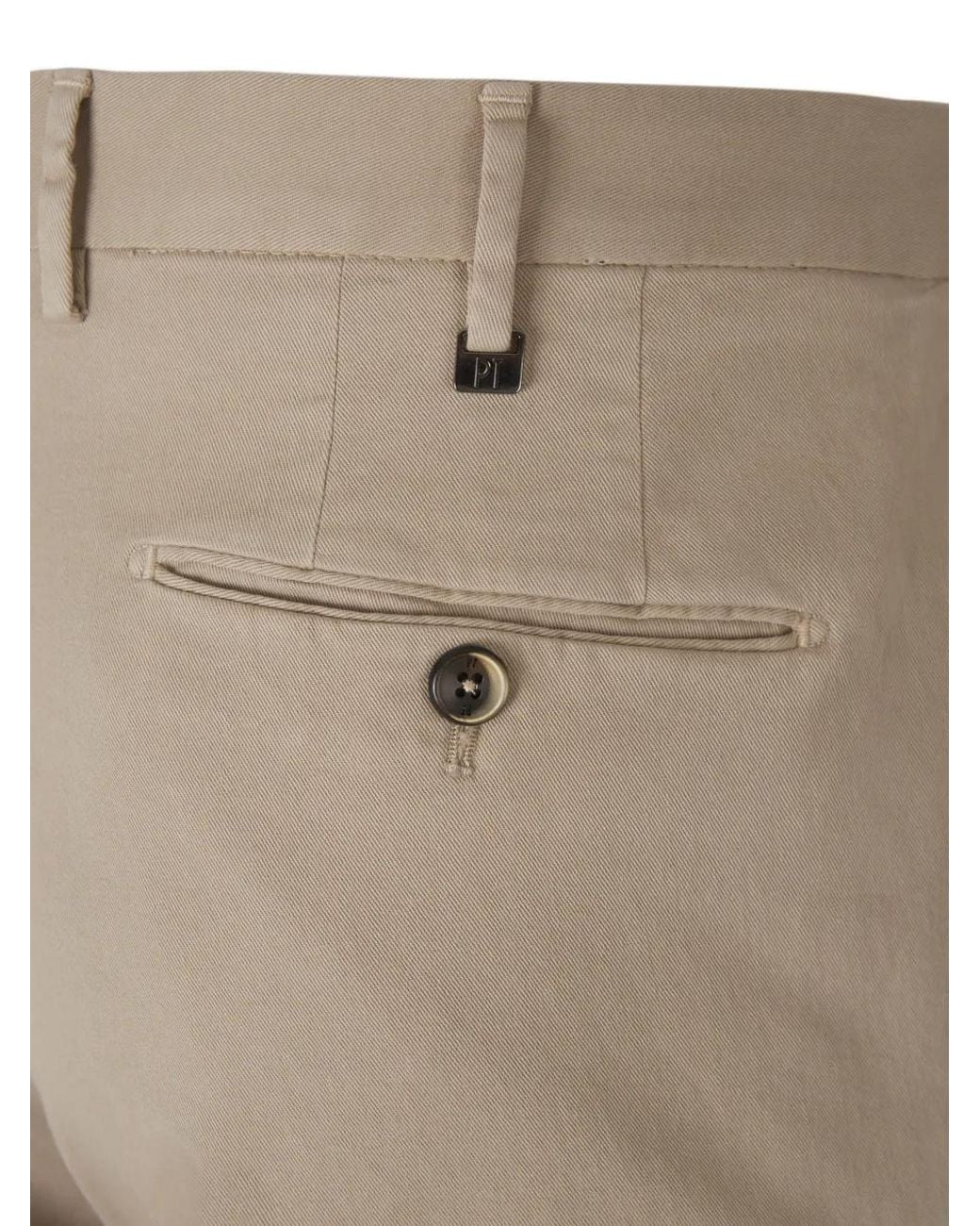 PT Torino Natural Logo-Plaque Slim-Fit Trousers for men