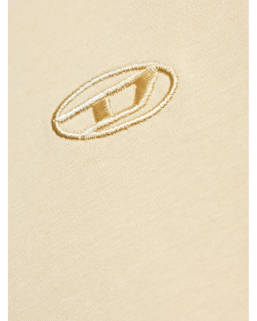 DIESEL Natural Embroidered Logo T-Shirt for men