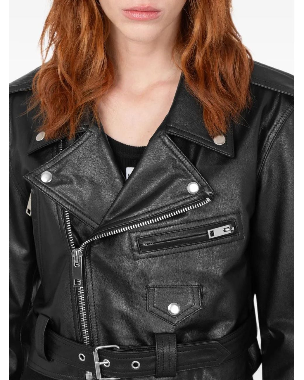Love Moschino Black Belted Cropped Jacket
