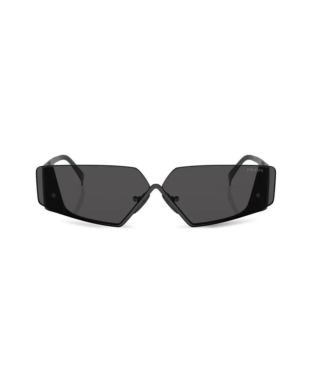 Prada Black Geometric-Frame Sunglasses for men